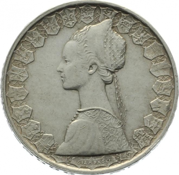 Italien 500 Lire 1964 - Schiffe des Columbus